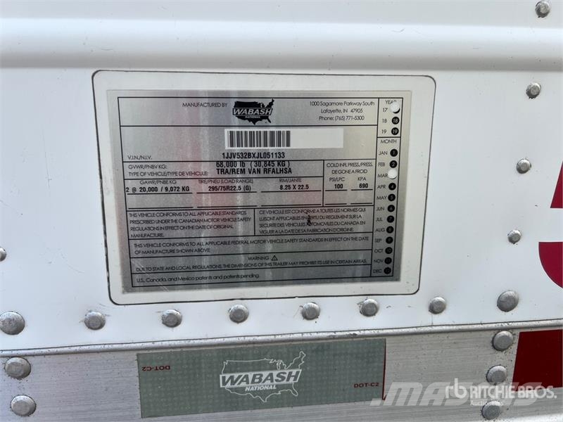 Wabash 53 ft T/A T/A Refrigerated Trailer Semi-reboques com temperatura controlada