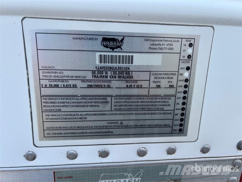 Wabash 53 ft T/A T/A Refrigerated Trailer Semi-reboques com temperatura controlada