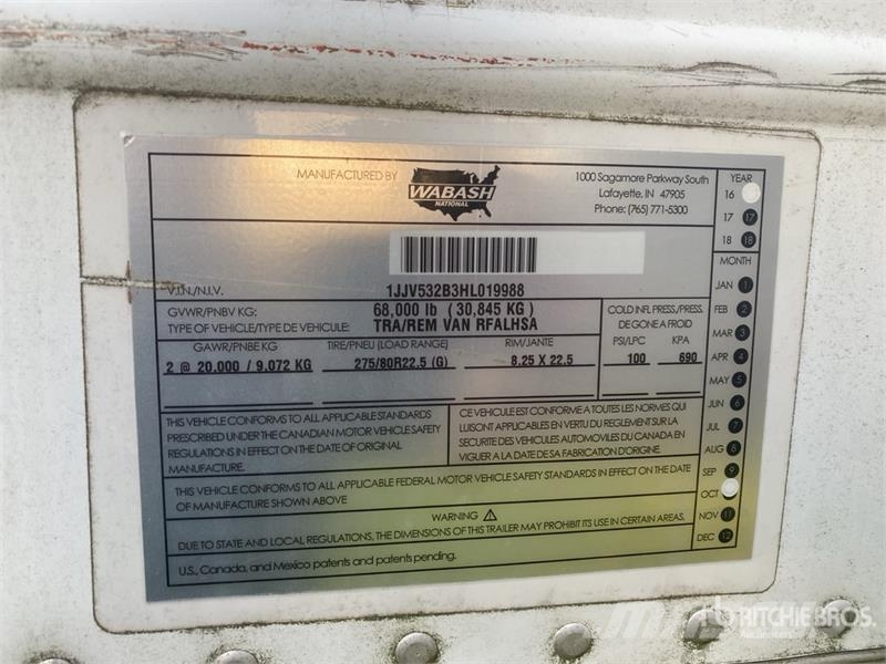 Wabash 53 ft x 102 in T/A Refrigerated Trailer Semirimorchi a temperatura controllata