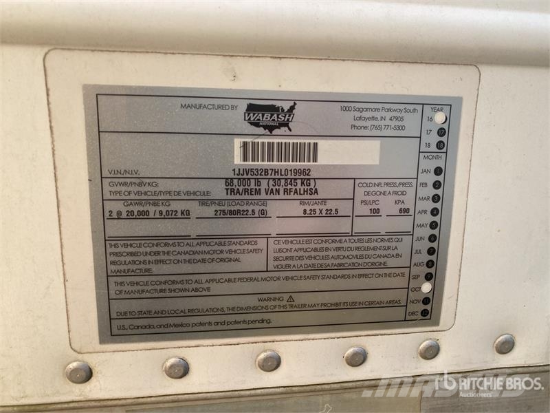 Wabash 53 ft x 102 in T/A Refrigerated Trailer Semirimorchi a temperatura controllata