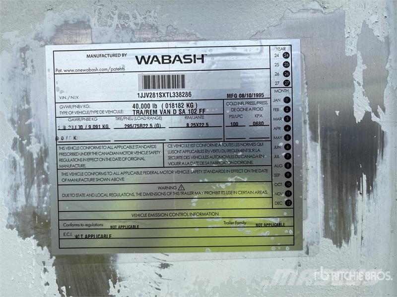 Wabash DSA102FF 28 ft x 102 in S/A Van Trailer Furgoonhaagised