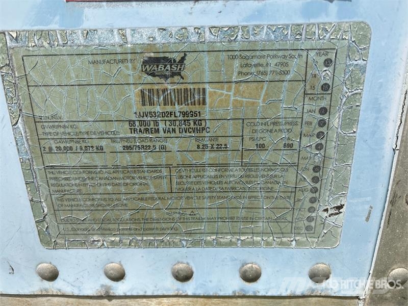 Wabash DVCVHPC 53 ft x 102 in T/A Van Trailer Прицепы-фургоны