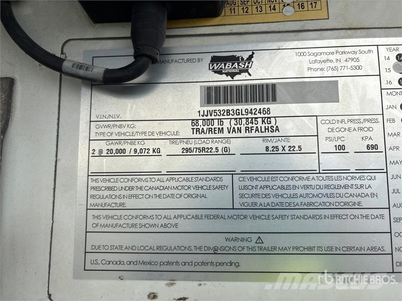 Wabash RFALHSA 53 ft x 102 in T/A Multi -Temp Refrigerate Semirimorchi a temperatura controllata