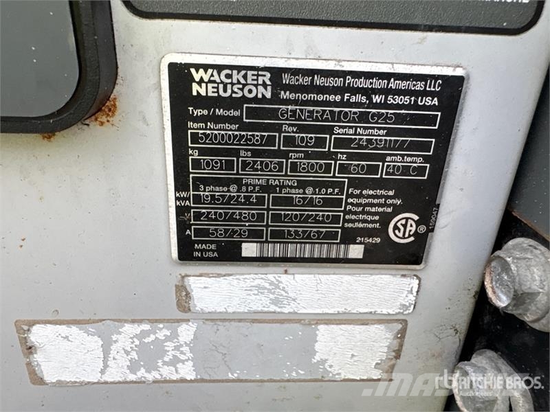 Wacker Neuson G-25 24.4 kW Mobile Generator Set Generadores diesel