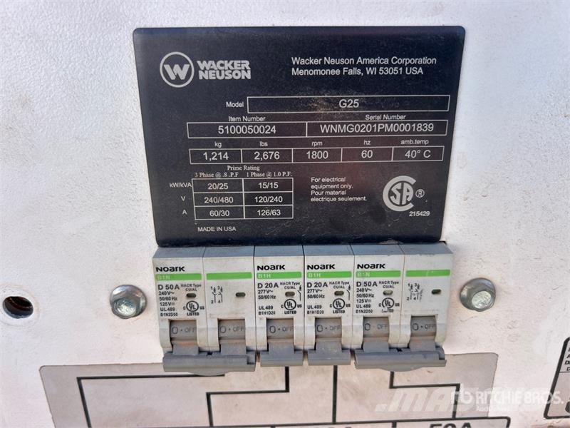 Wacker Neuson G25 20 kW Mobile Generator Set Diesel Generators