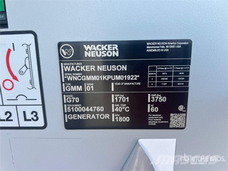 Wacker Neuson G70 Diesel Generators