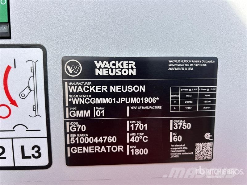 Wacker Neuson G70 مولدات ديزل