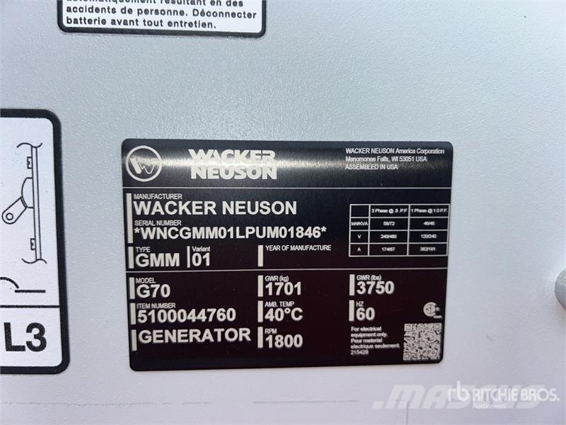 Wacker Neuson G70 Diesel generatoren