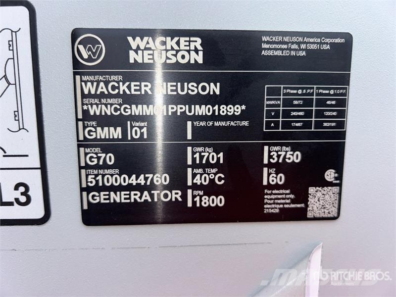 Wacker Neuson G70 Dizel agregati