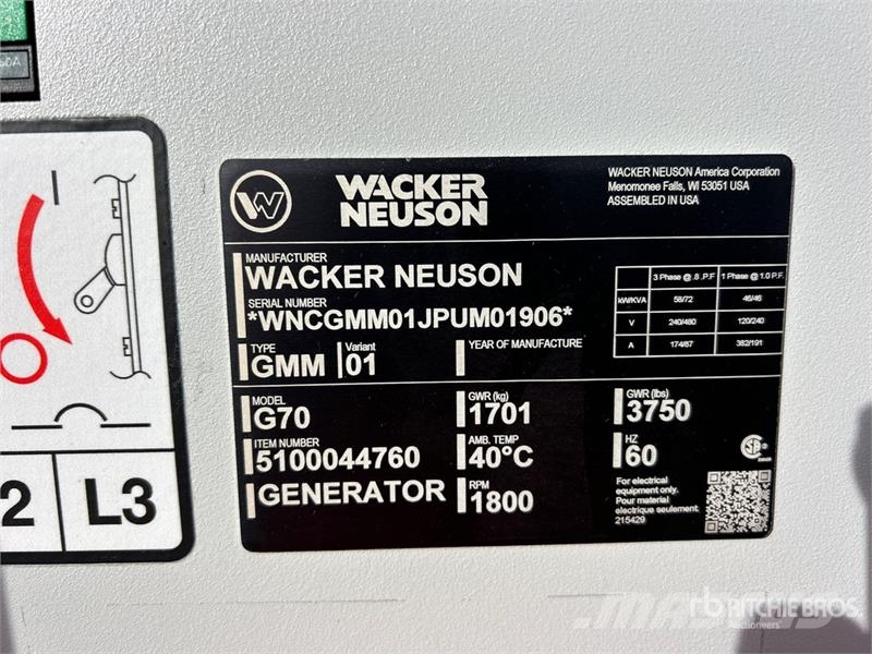 Wacker Neuson G70 مولدات ديزل