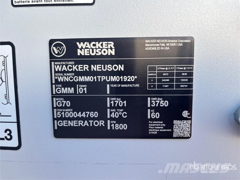 Wacker Neuson G70 Diesel Generators