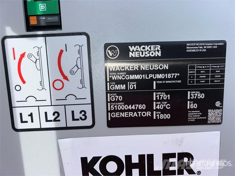 Wacker Neuson G70 Dīzeļģeneratori
