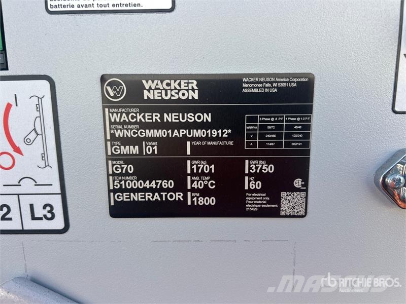 Wacker Neuson G70 Diesel Generators