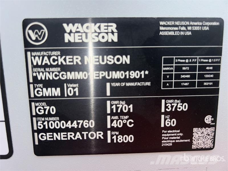Wacker Neuson G70 Dizel agregati