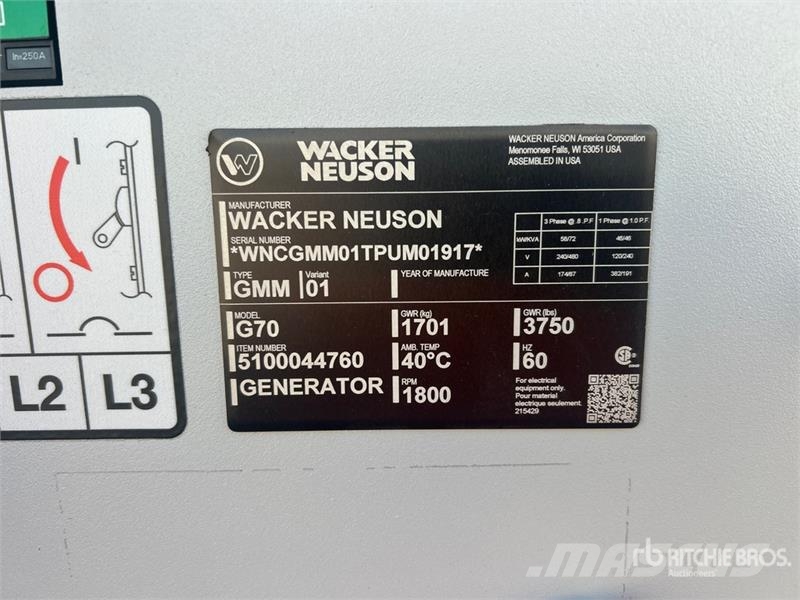 Wacker Neuson G70 مولدات ديزل