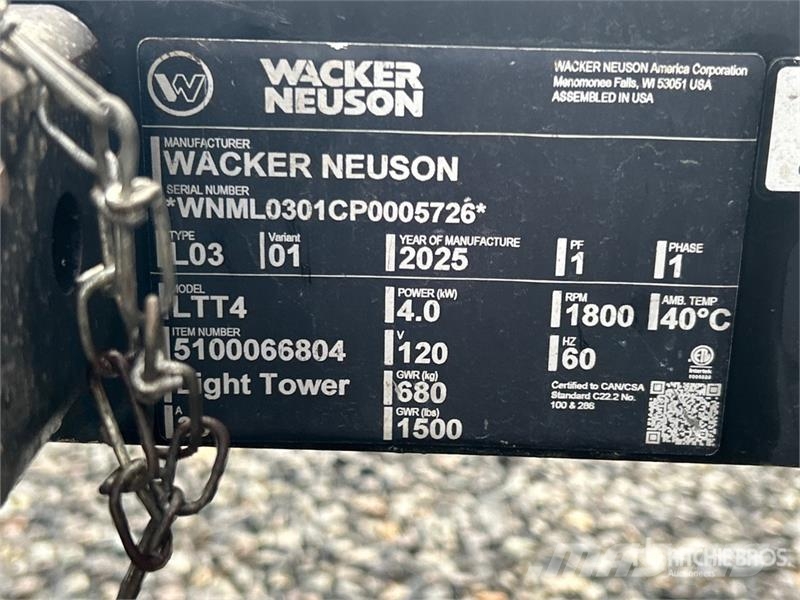 Wacker Neuson LTT4 4 kW Light Tower 拖车式灯塔