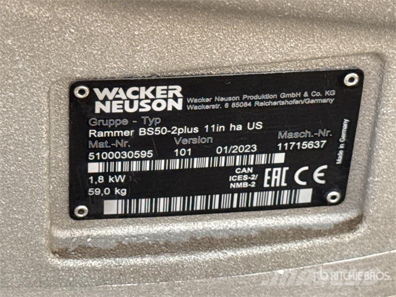 Wacker Neuson Rammer BS50-2plus Jumping Jack Tamper (Unused) Tampers