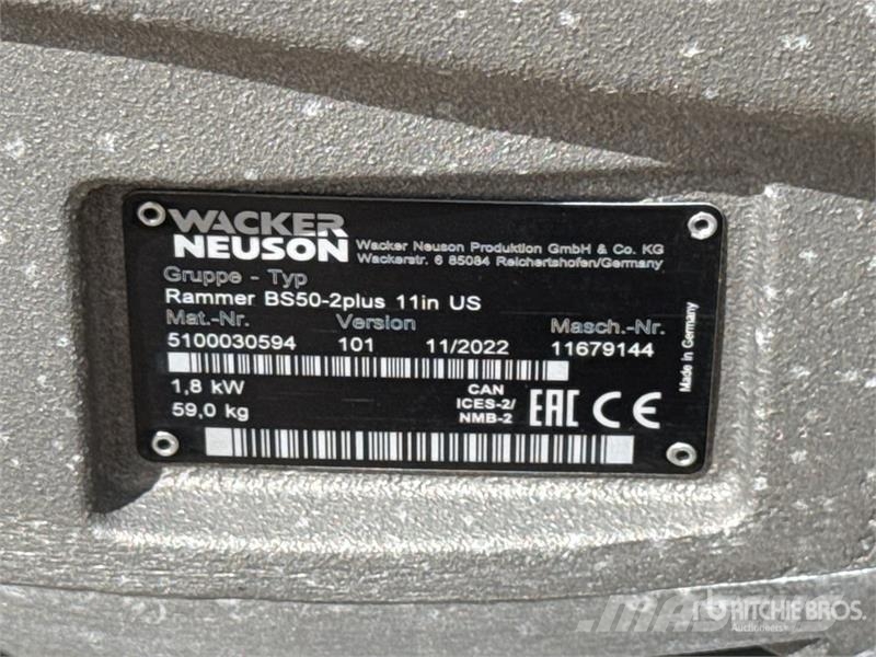 Wacker Neuson Rammer BS50-2plus Jumping Jack Tamper (Unused) Compactor