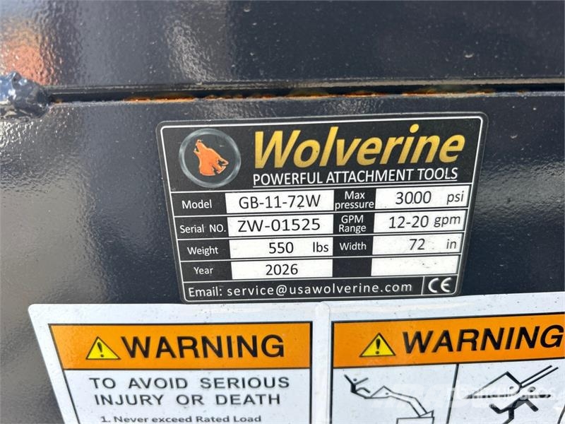  Wolverine GB-11-72W 72 in Skid Steer Grapple Bucke Grijpers