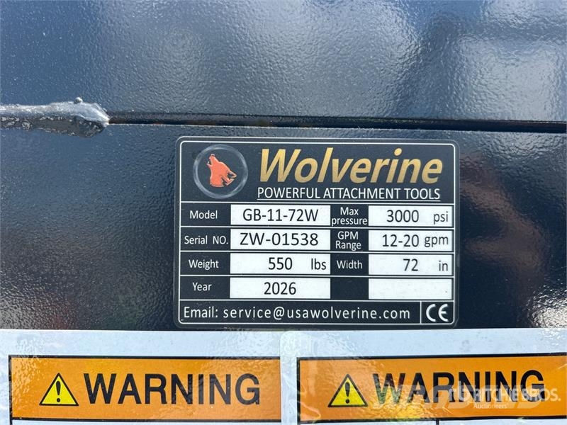 Wolverine GB-11-72W 72 in Skid Steer Grapple Bucke Grijpers
