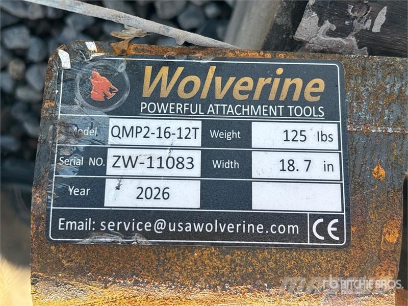  Wolverine QMP2-16-12T Skid Steer Attachment Mounti Otros componentes