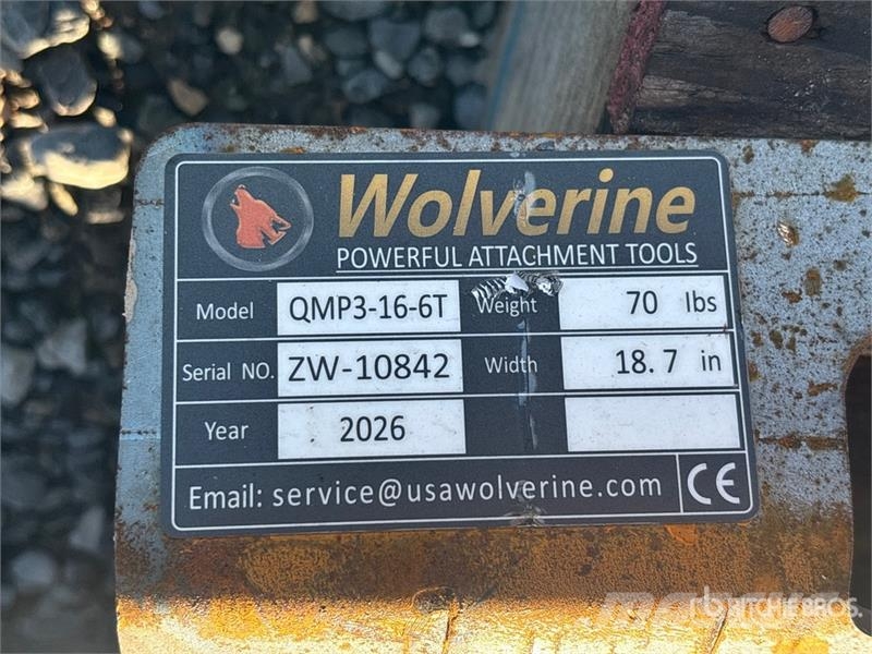  Wolverine QMP3-16-6T Skid Steer Attachment Mountin Otros componentes