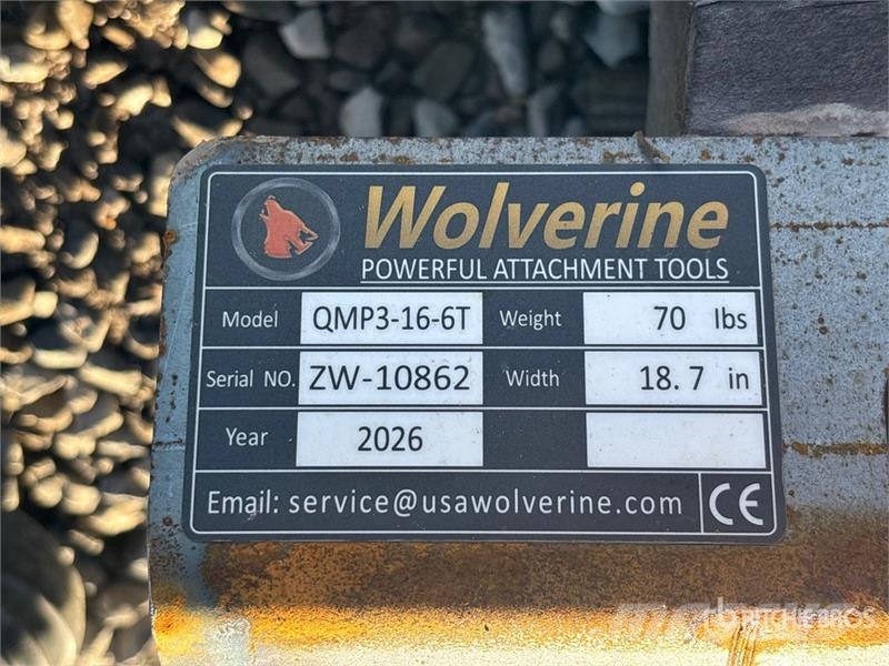  Wolverine QMP3-16-6T Skid Steer Attachment Mountin Otros componentes