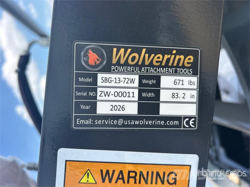 Wolverine SBG-13-72W 72 in Brush Skid Steer Grappl Grijpers