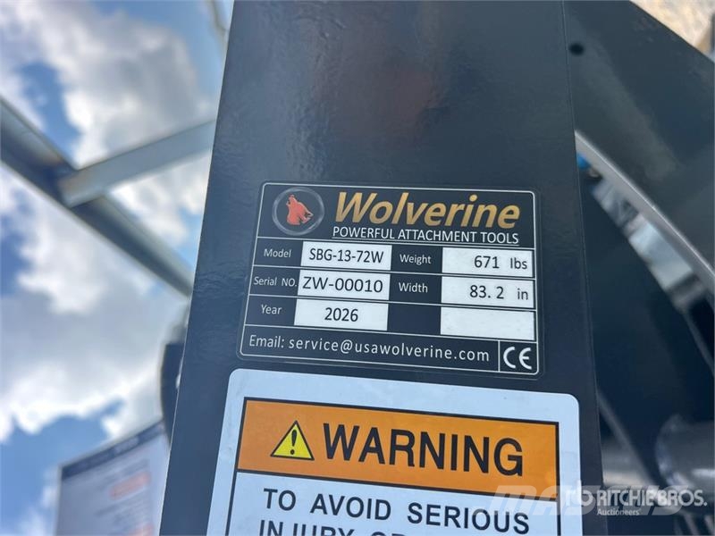  Wolverine SBG-13-72W 72 in Brush Skid Steer Grappl Grijpers