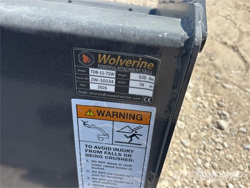 Wolverine TDB-11-72W Skid Steer Bucket (Unused) Buckets