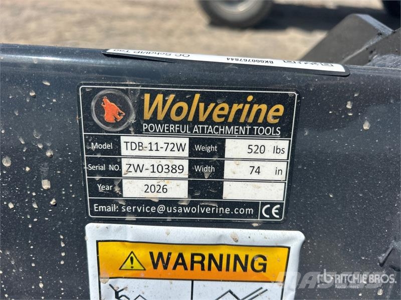  Wolverine TDB-11-72W Skid Steer Bucket (Unused) Godet