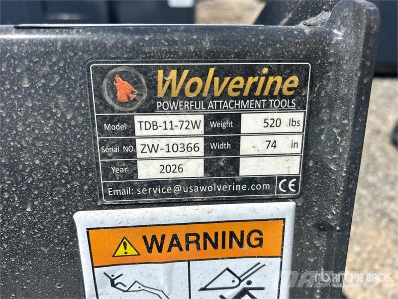  Wolverine TDB-11-72W Skid Steer Bucket (Unused) Godet