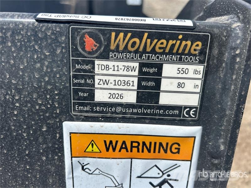Wolverine TDB-11-78W Skid Steer Bucket (Unused) Godet