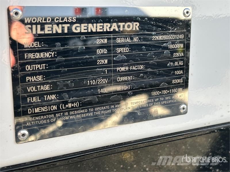 World Class 22KW 22 kW Skid-Mounted Generator Set مولدات ديزل