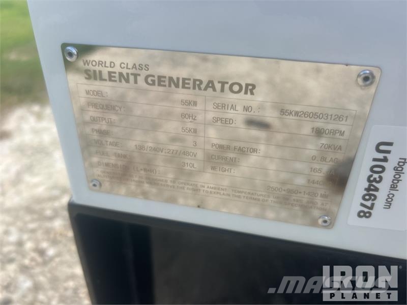World Class 55KW 55 kW Generator Set (Unused) Geradores a diesel