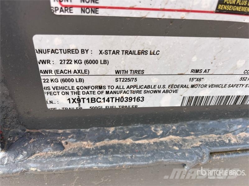  X-STAR 500GL S/A 500 gal Fuel Trailer (Unused) Remorque citerne