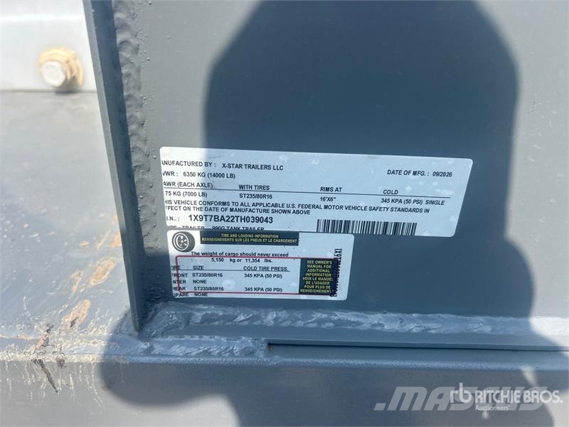  X-STAR 990 gal T/A Tanker Trailer (Unused) Autocisternas