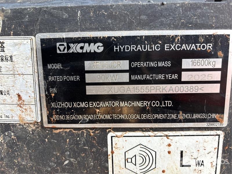 XCMG XE155UCR Tracked Excavator Telakaivukoneet