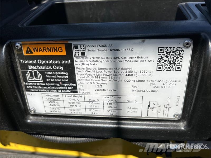 Yale E50XN-33 4550 lb Electric Forklift (Inoperable) Carrelli elevatori elettrici