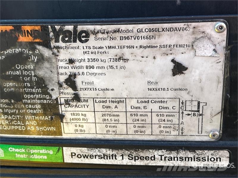Yale GC040LX 4000 lb Forklift フォークリフト - その他