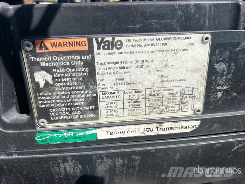 Yale GLC050VXNSUSE083 4800 lb Cushion Tire Forklift Інше