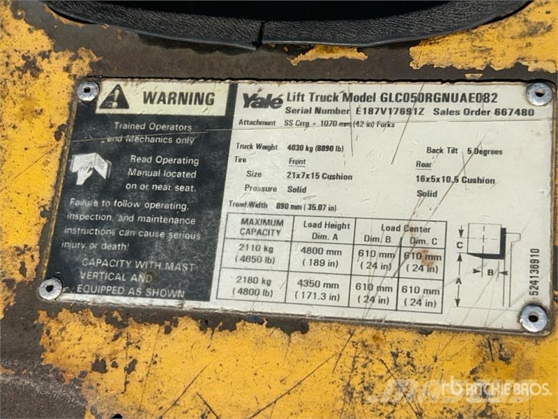 Yale LP 4650 lb Cushion Tire Forklift Iné