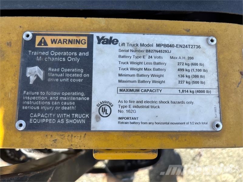 Yale MPB040-EN24T2736 Montacargas manual para paletas