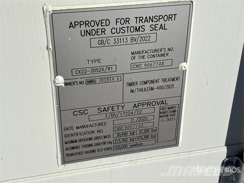  20 ft  ft x 8 ft Skid-Mounted Mobile Office Storag 儲存用貨櫃