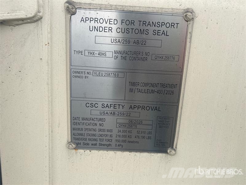 40 ft High Cube Multi-Door Storage Container 貯蔵