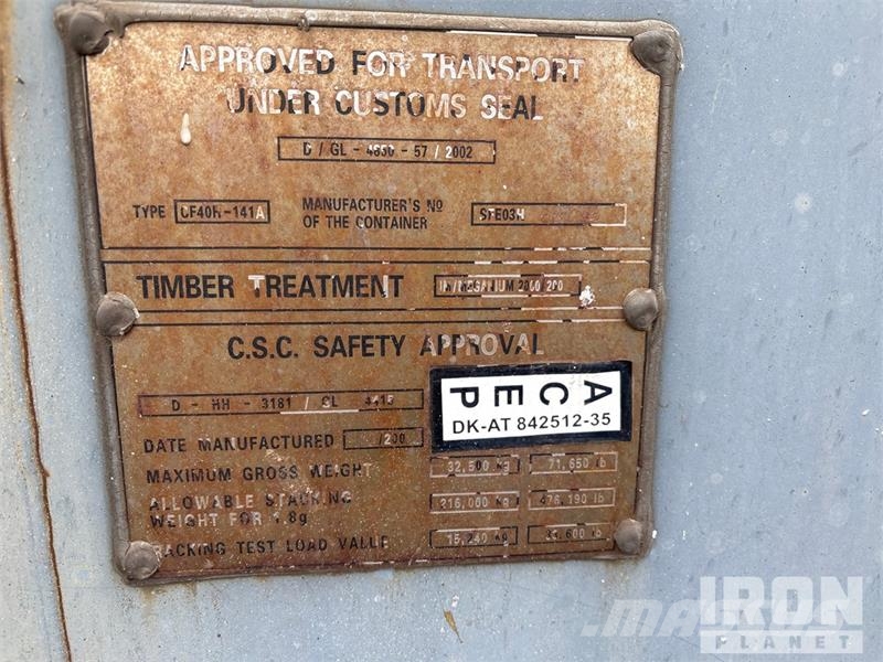 40 ft High Cube Storage Container Container αποθήκευσης