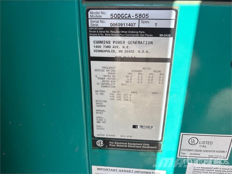 50DGCA-5805 50 kW Mobile Generator Set Diiselgeneraatorid