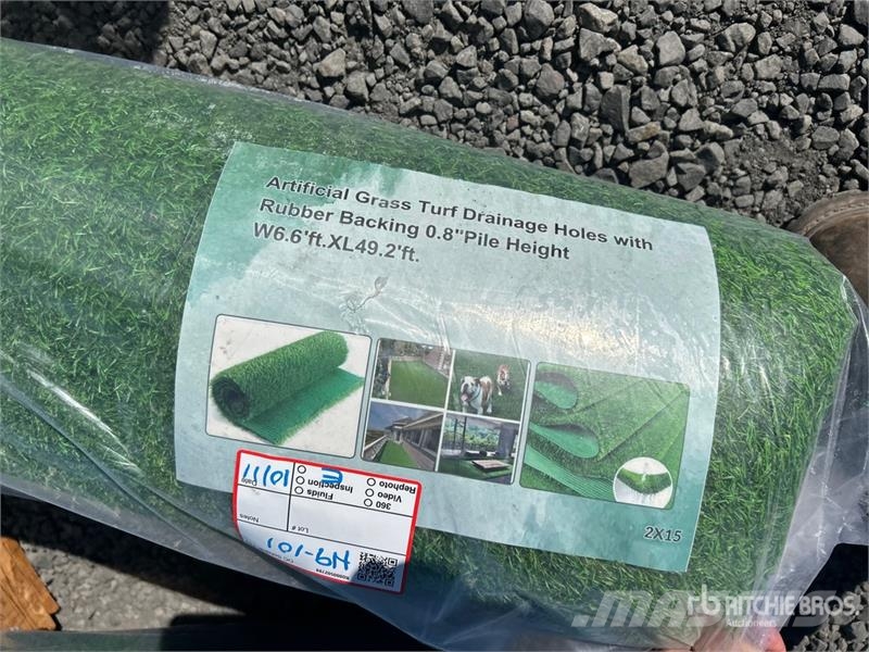 6.6 ft x 49.2 ft Artificial Grass Turf (Unused) Verricelli, paranchi e sollevatori per materiali