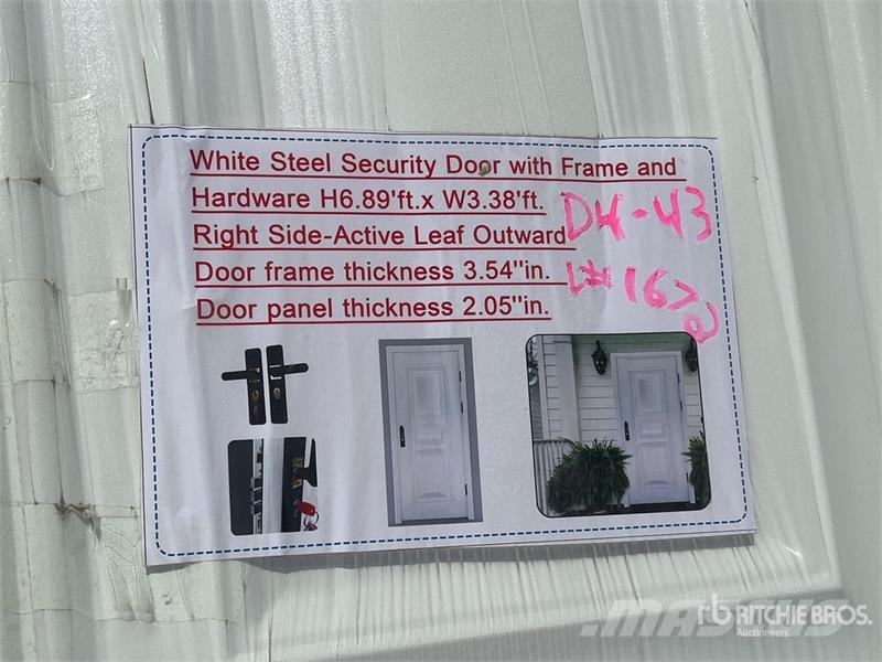  6.89 ft x 3.38 ft White Steel Security Door (Unuse Seilwinden, Bauaufzüge und Lastenaufzüge