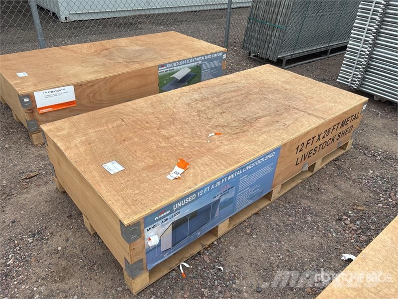  AGR-LS1228 28 ft x 12 ft Metal Livestock Shelter ( ماكينات وملحقات مواش أخرى